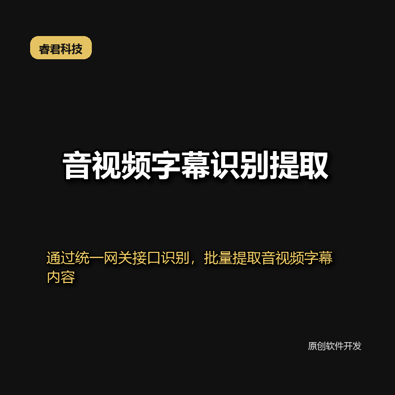睿君音视频字幕识别提取-网关版