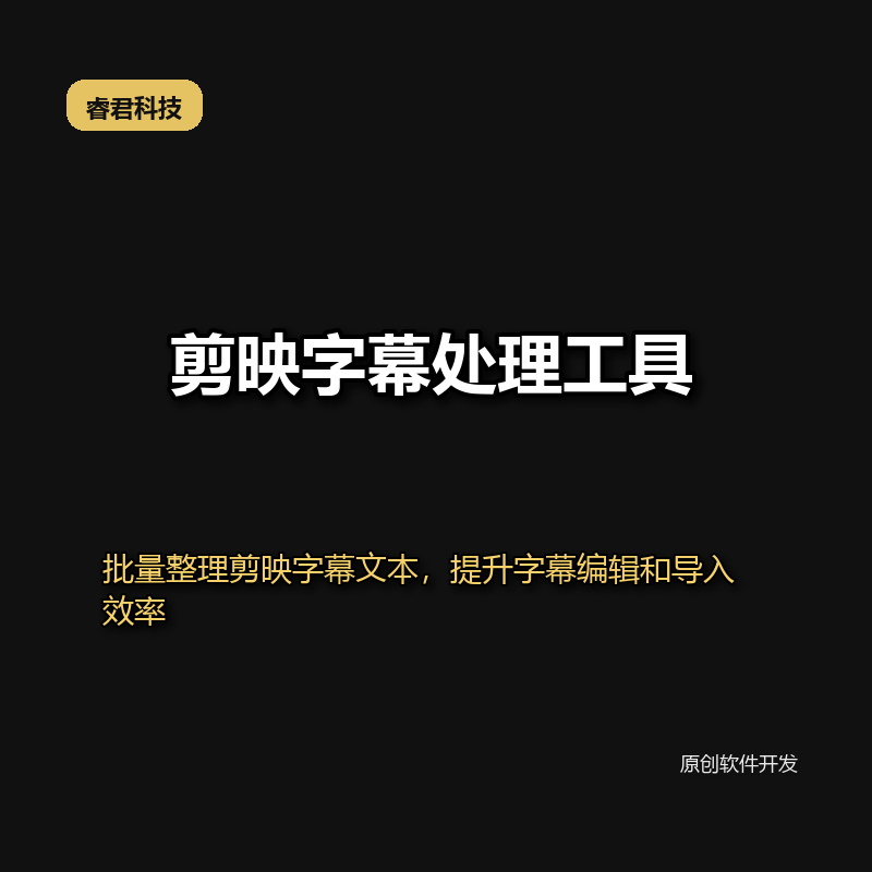 睿君剪映字幕处理工具