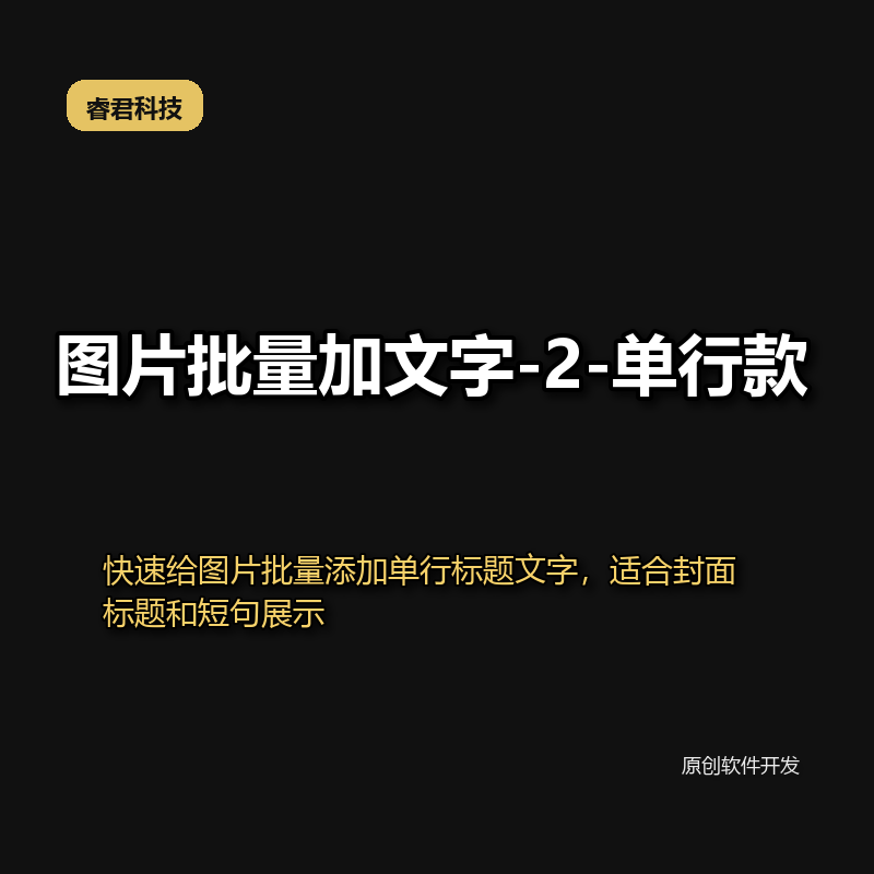 睿君图片批量加文字 - 单行款