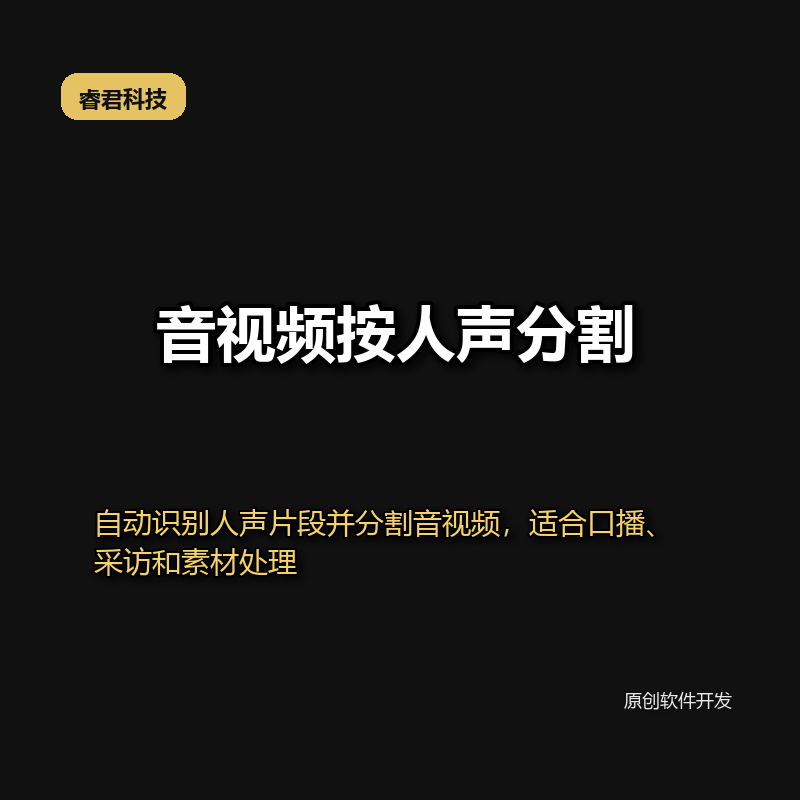 睿君音视频批量按人声分割