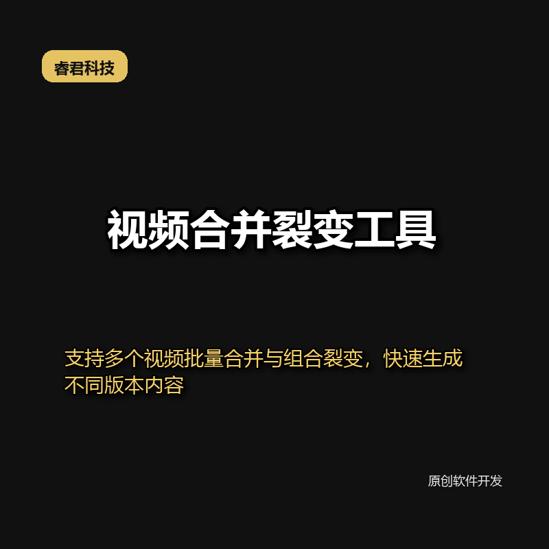 睿君视频合并裂变工具