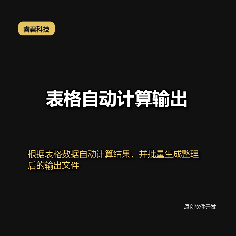 睿君表格自动计算输出